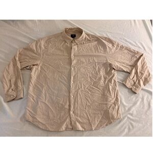 Men's H&M Light Tan Collared Button Up Long Sleeve Shirt